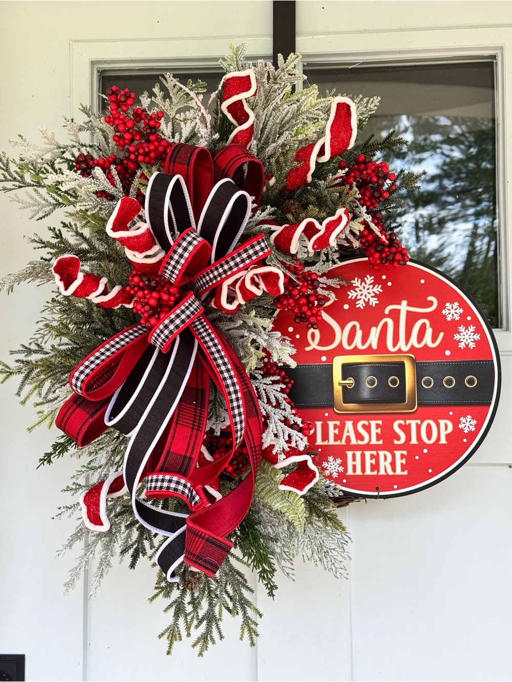 “Santa Please Stop Here” Christmas Wreath